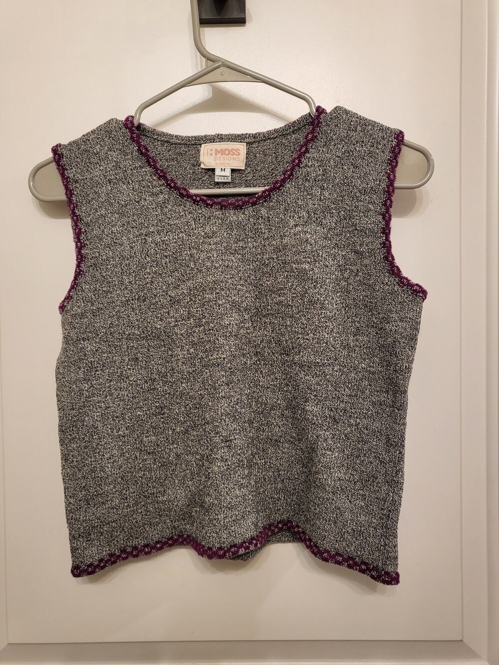 Vintage Moss Designs Sweater Vest Medium in Grey